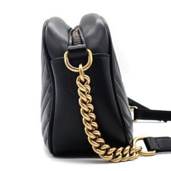 Gucci GG Marmont Shoulder Bag Black Quilted Leather - Picture 3 of 10